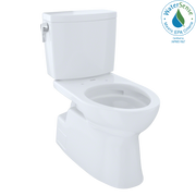 Toto Vespin II 1G Two Piece Elongated Universal Height Toilet with CEFIONTECT 1.0 GPF Less Seat in Cotton White