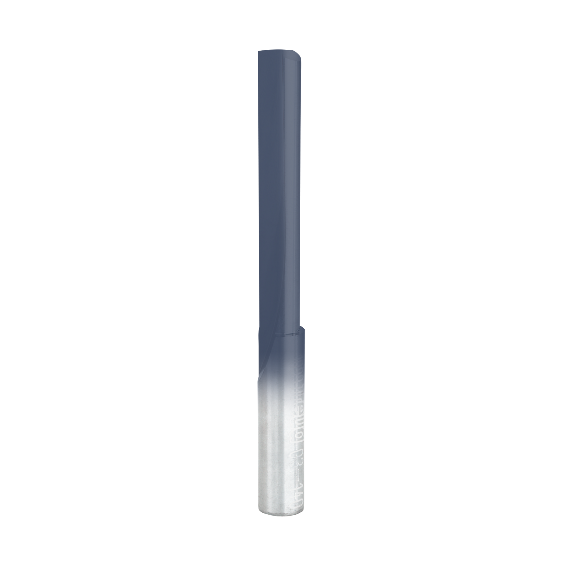 Freud 1/4" diameter single flute straight router bit with dark gray and silver coloring.