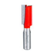 Carbide router bit with red cutting head and metallic shank labeled with Freud branding and model number.