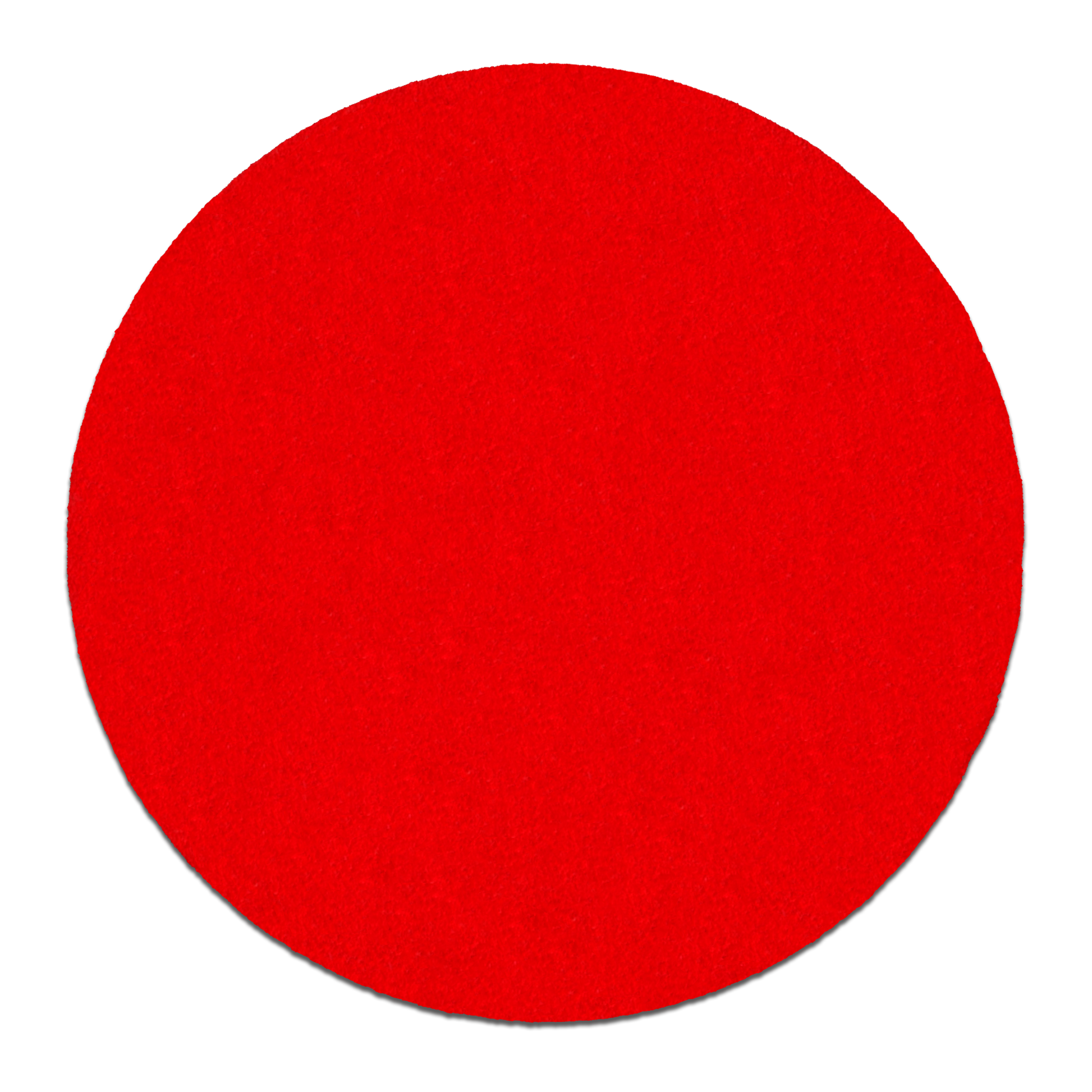 Red circular sanding disc with textured surface for random orbital sanders.