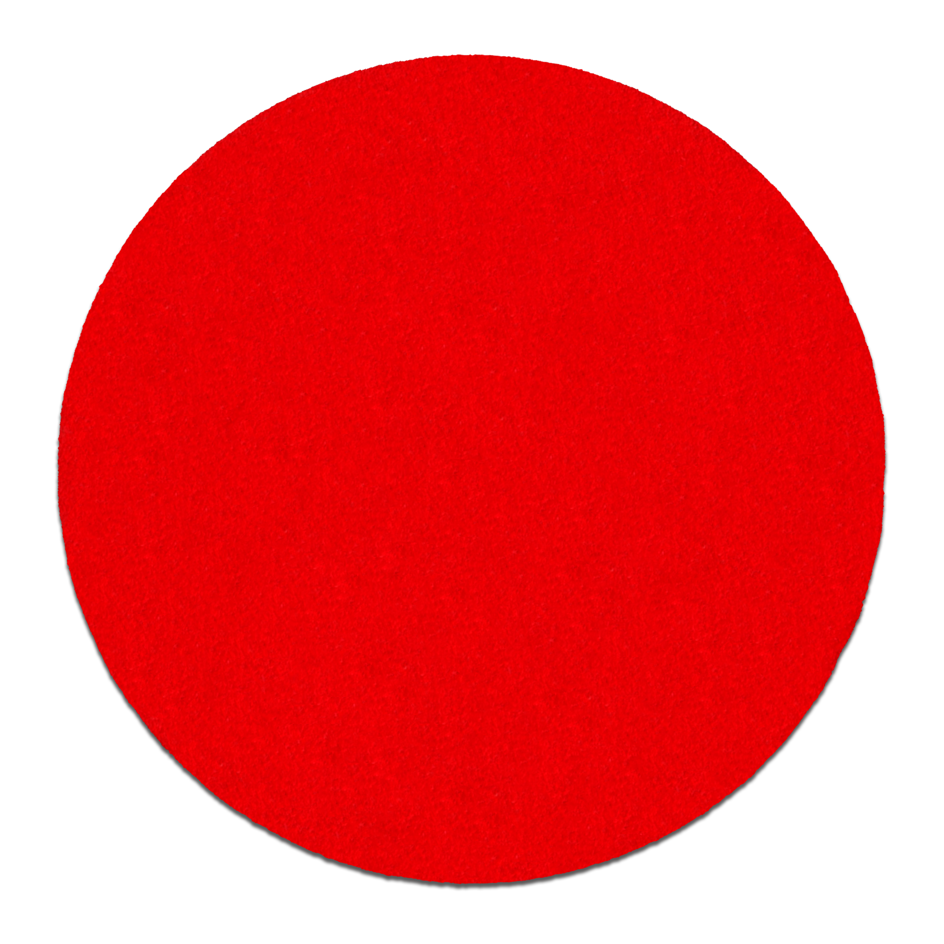 Red circular sanding disc with textured surface for random orbital sanders.