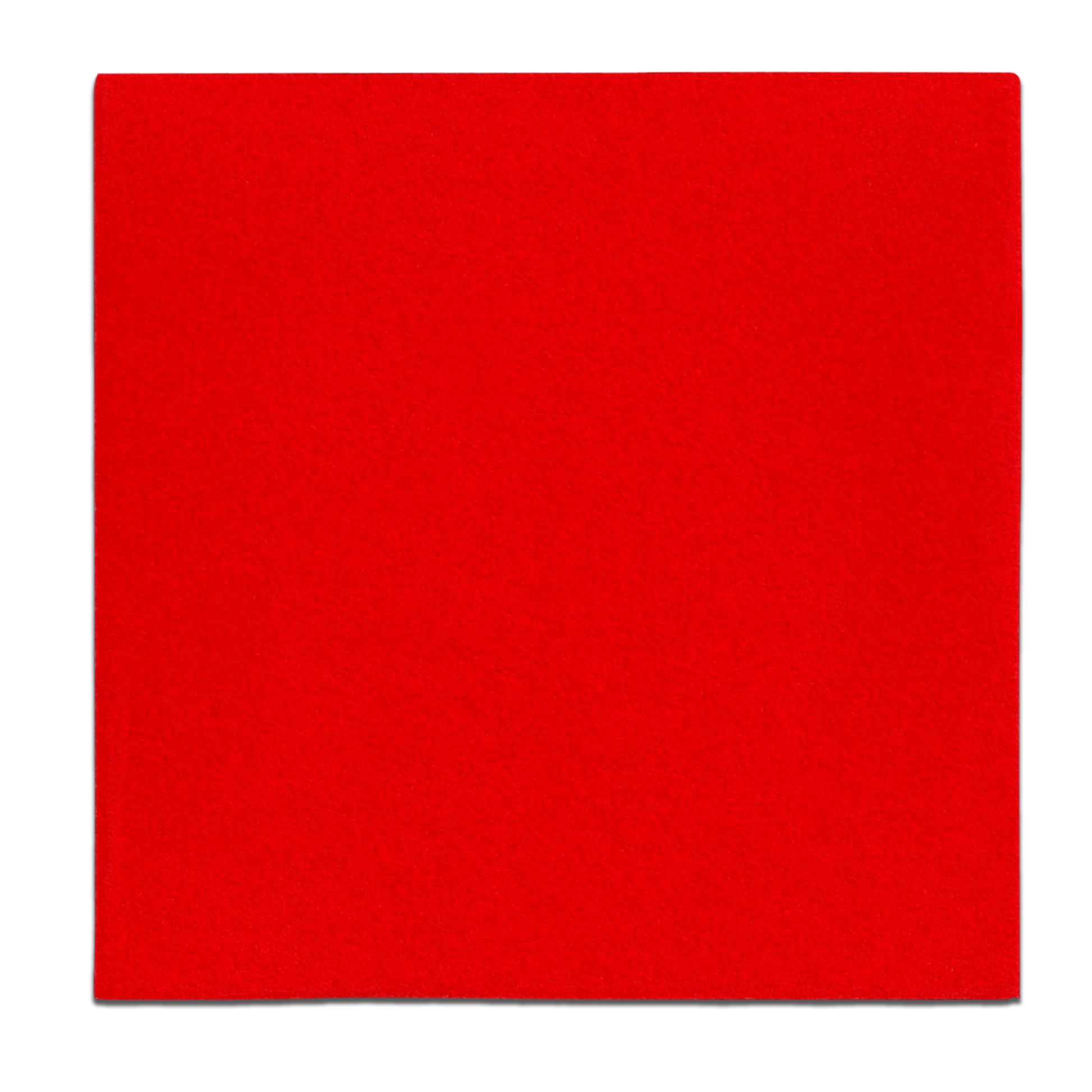 Four red square sanding sheets with adhesive backing for palm sanders.