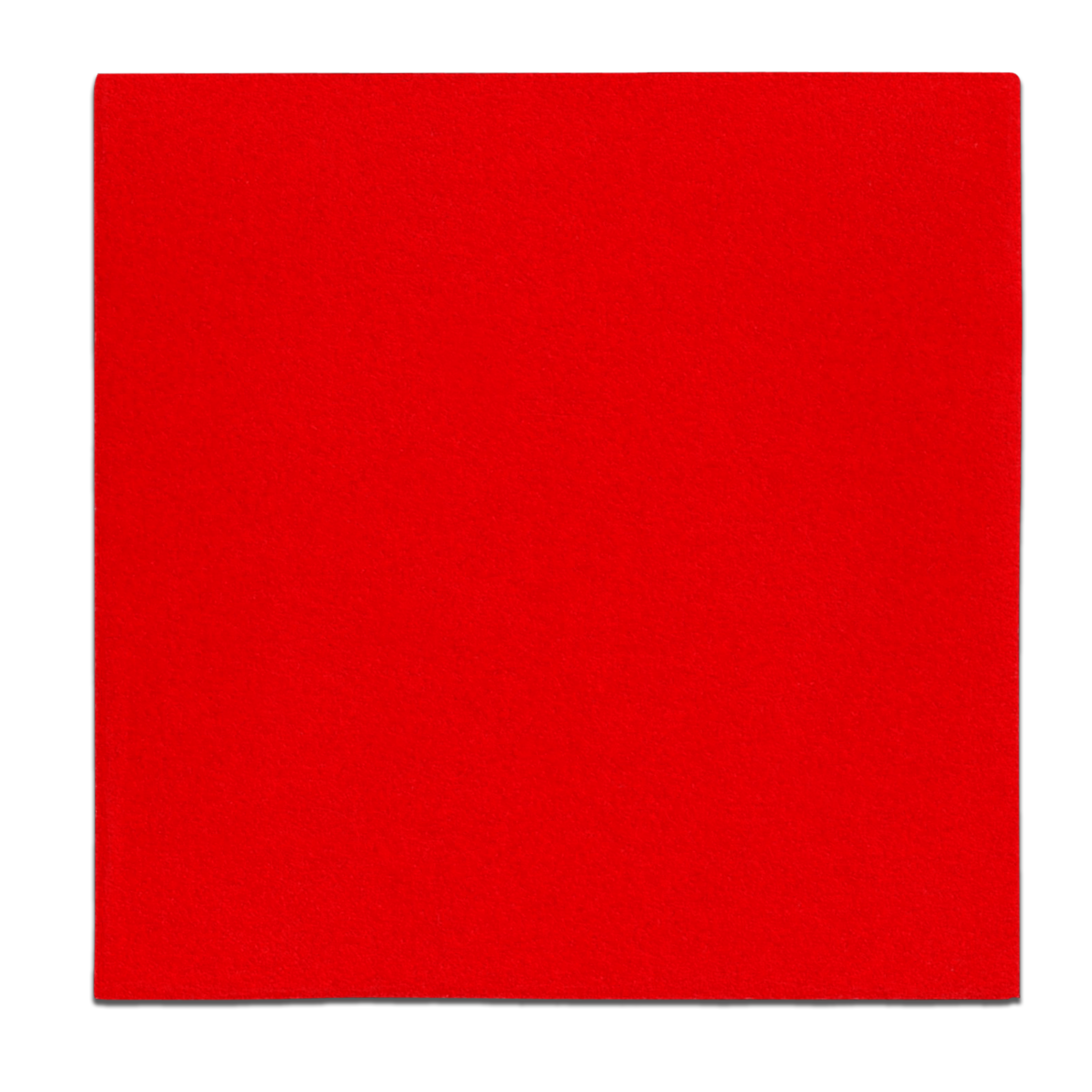 Four red square sanding sheets with adhesive backing for palm sanders.