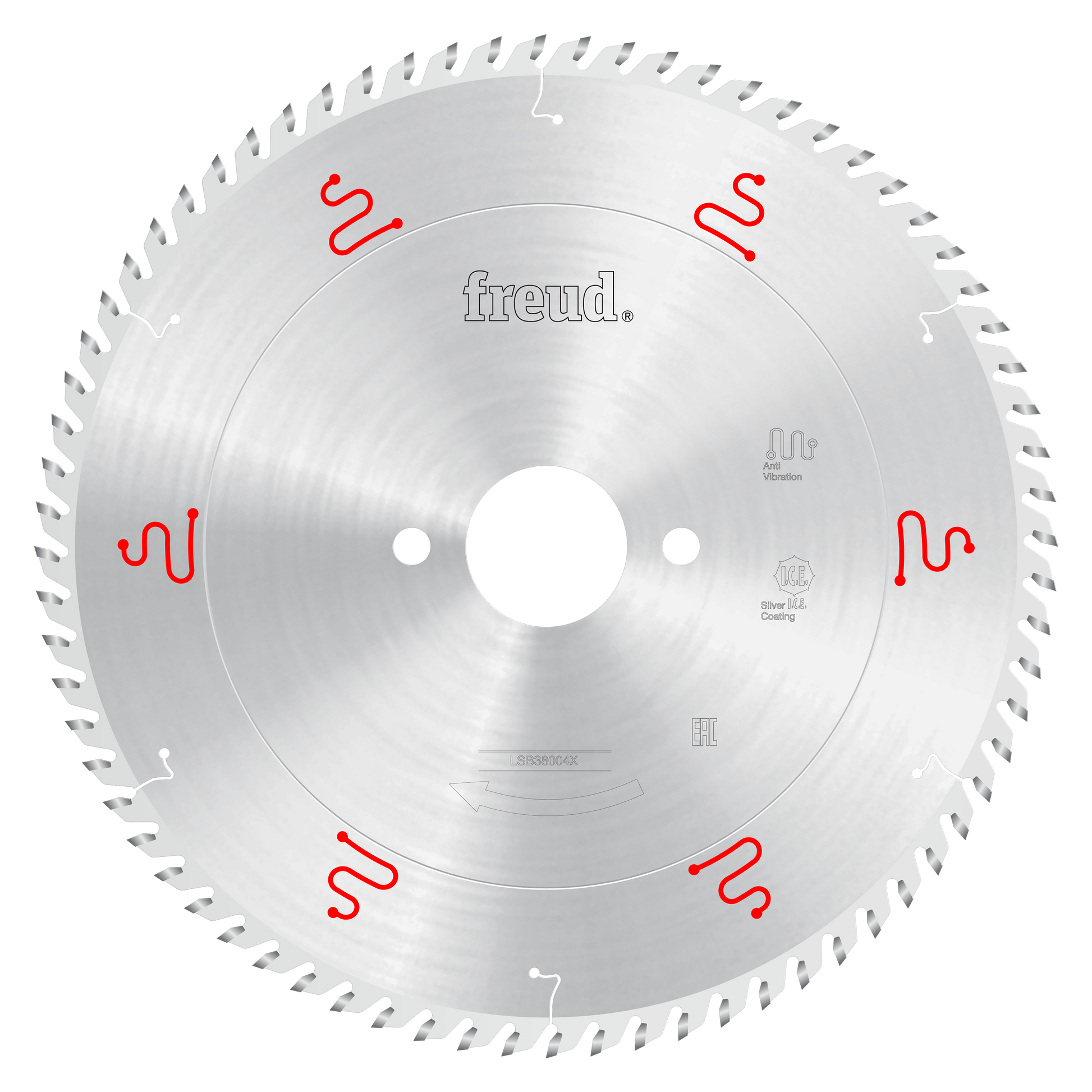 Freud 380mm circular saw blade with fine teeth and silver coating for panel sizing on beam saws.