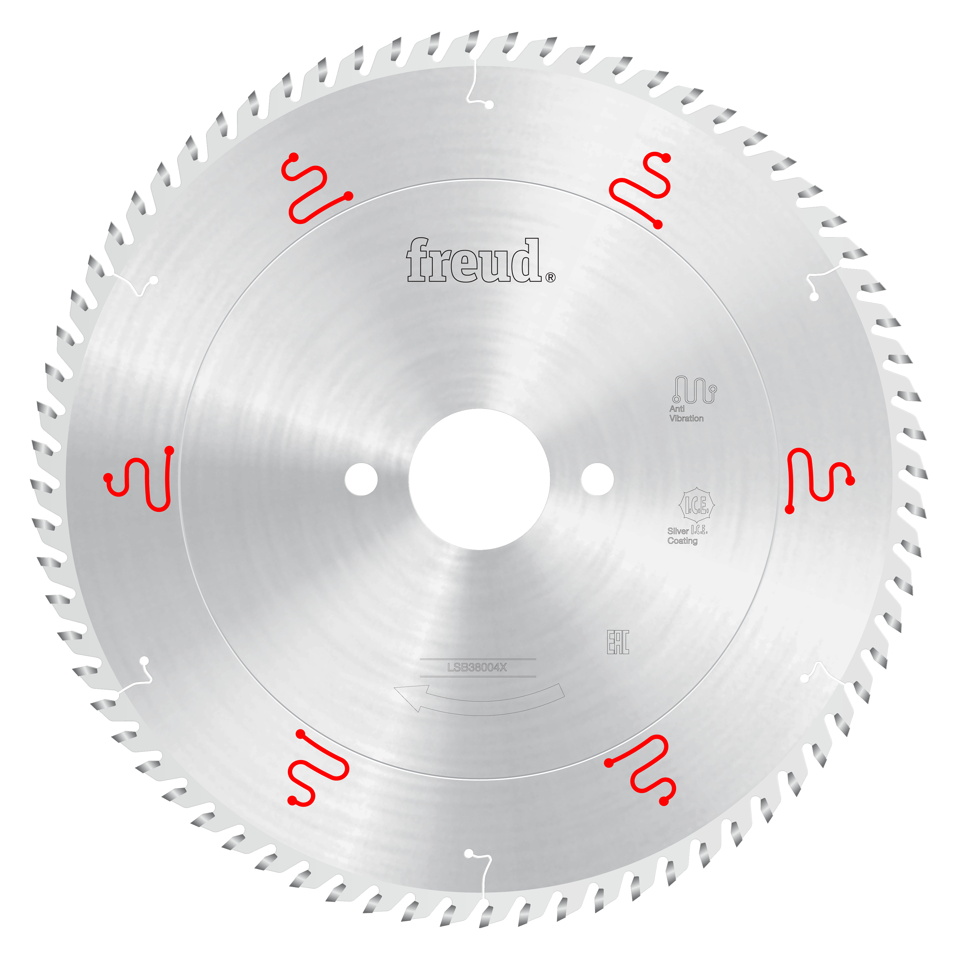 Freud 380mm circular saw blade with fine teeth and silver coating for panel sizing on beam saws.