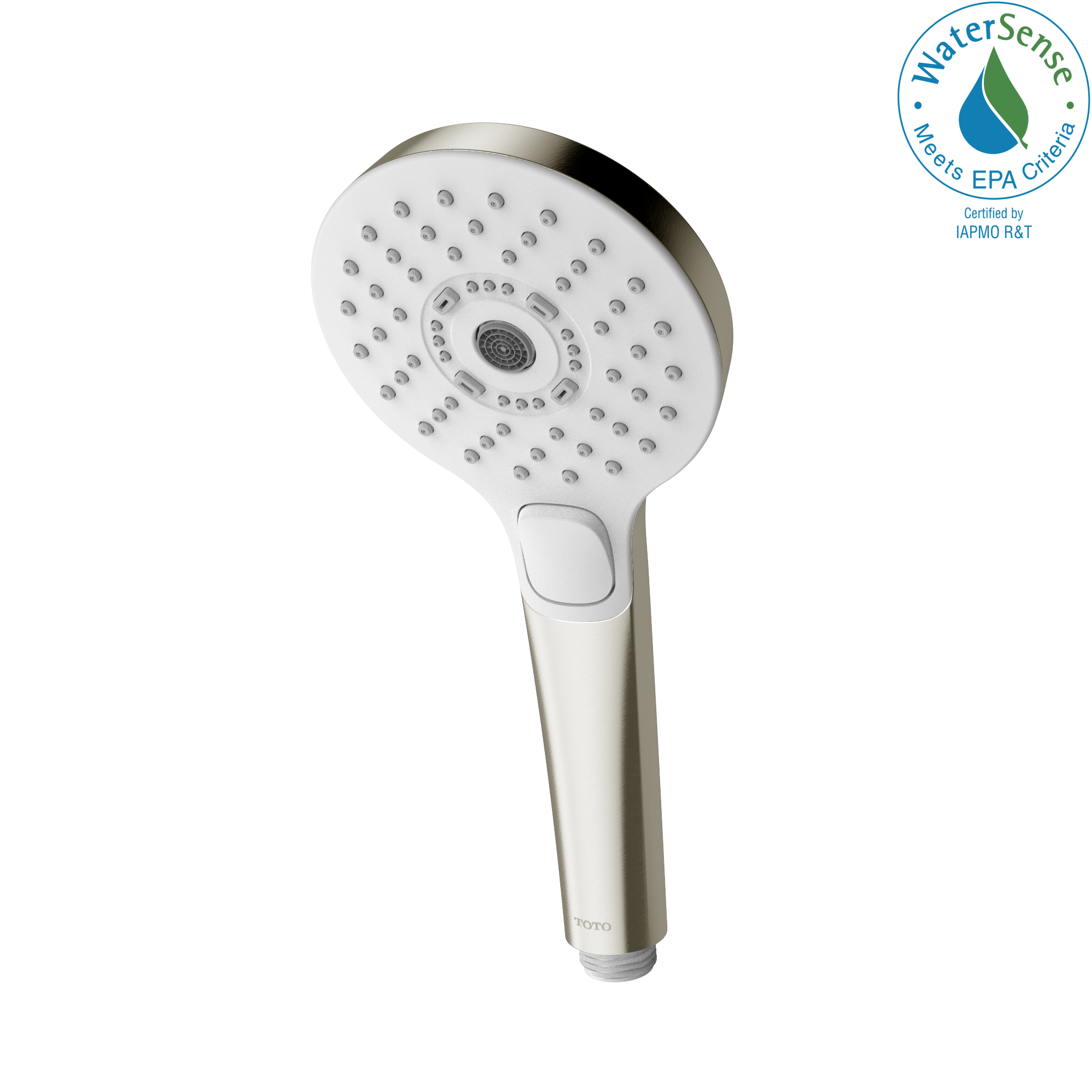 Toto G Series Round Three Spray Modes 4 inch 1.75 GPM Handshower with ACTIVE WAVE, COMFORT WAVE, and WARM SPA, Brushed Nickel - TBW01011U4#BN
