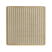Satin bronze square drain cover with perforated grid pattern and rounded corners.