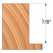 Straight edge cutter with curved cutting surface and 7/8" thickness dimension marked.