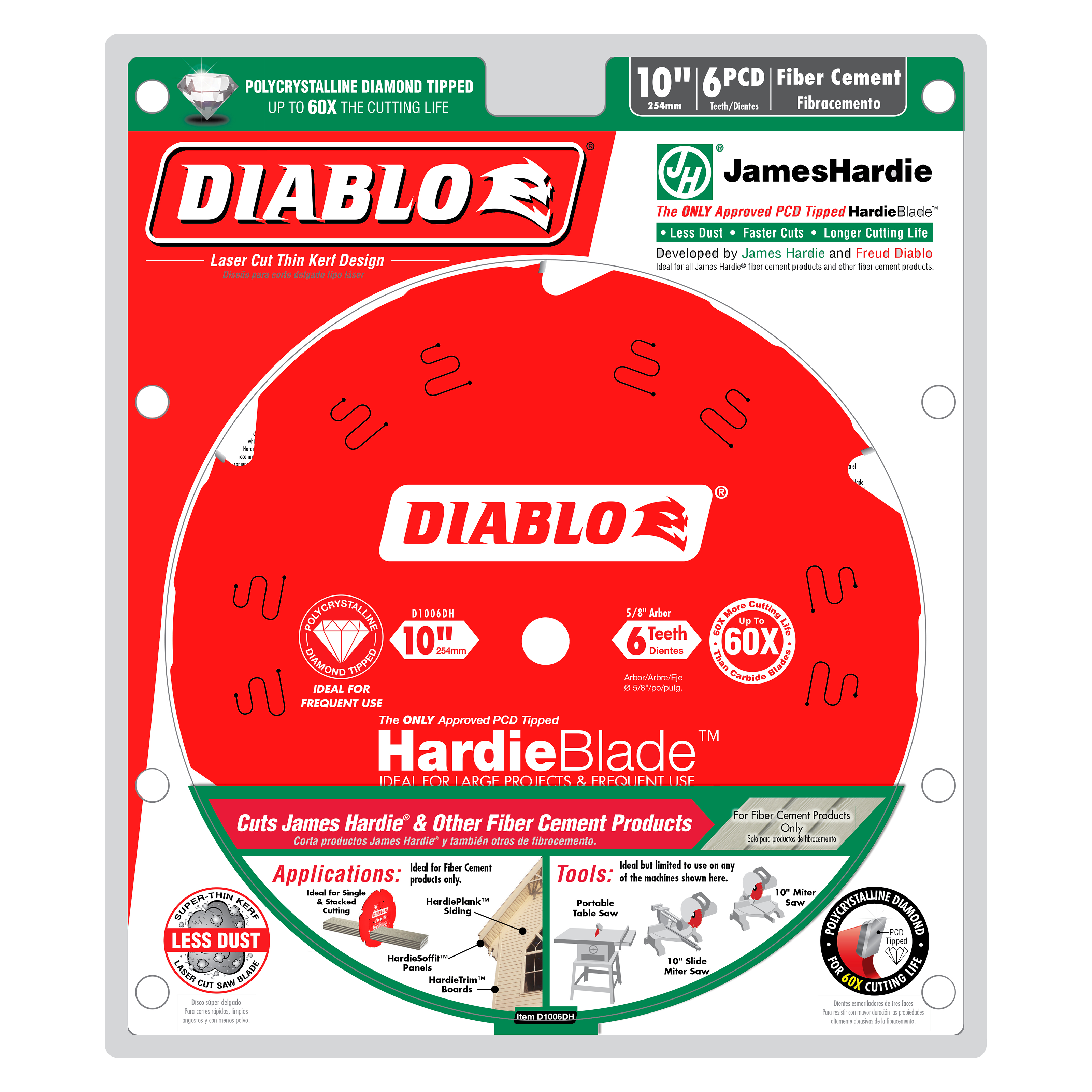 Diablo HardieBlade 10 inch, 6-Teeth Saw Blade - D1006DH