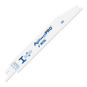 AvantiPro 6" bi-metal reciprocating saw blade with 10/18 TPI teeth and mounting tab.