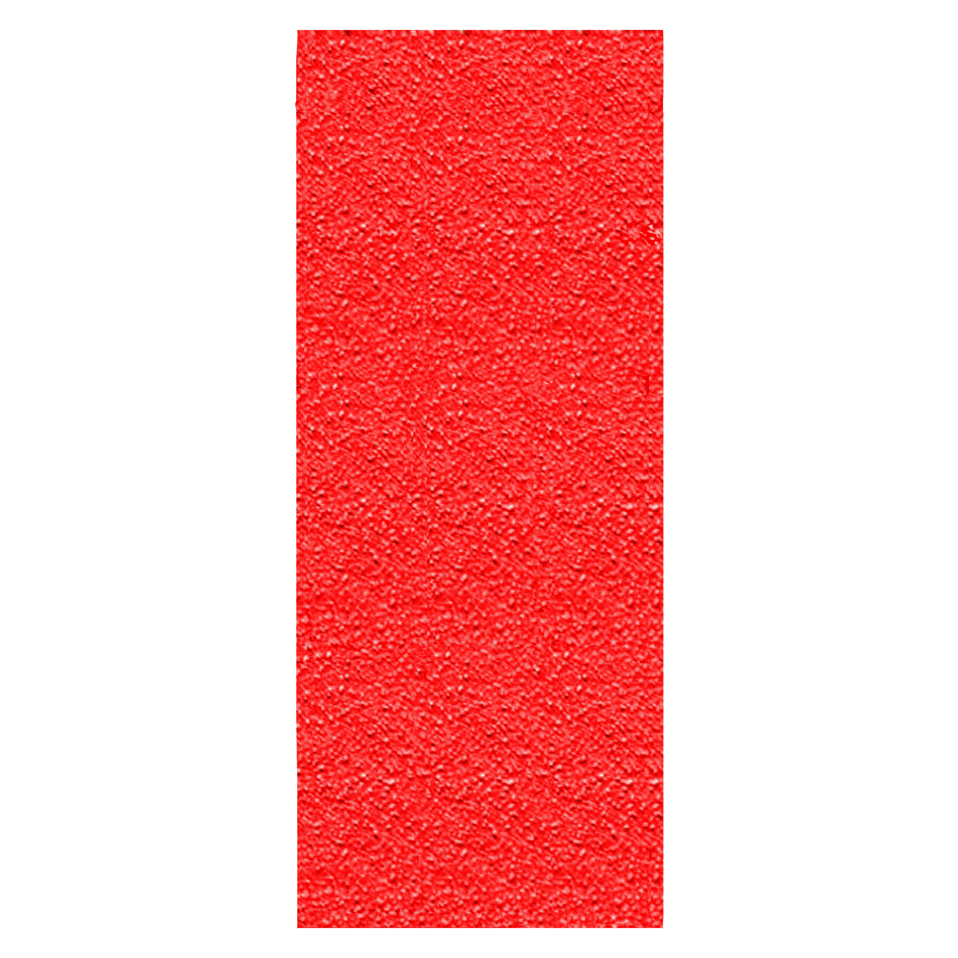 Red rectangular sanding sheet with fine textured surface, 9 by 3-2/3 inches.