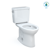 Toto Drake Two Piece Elongated 10 Inch Rough in Tornado Flush Universal Height Toilet with CEFIONTECT 1.28 GPF Less Seat in Cotton White