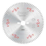 Freud LU3D04 circular saw blade with 250mm diameter, multiple carbide teeth around perimeter, and central mounting hole.
