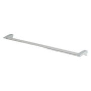 Brushed nickel square towel bar with angled mounting brackets on each end.