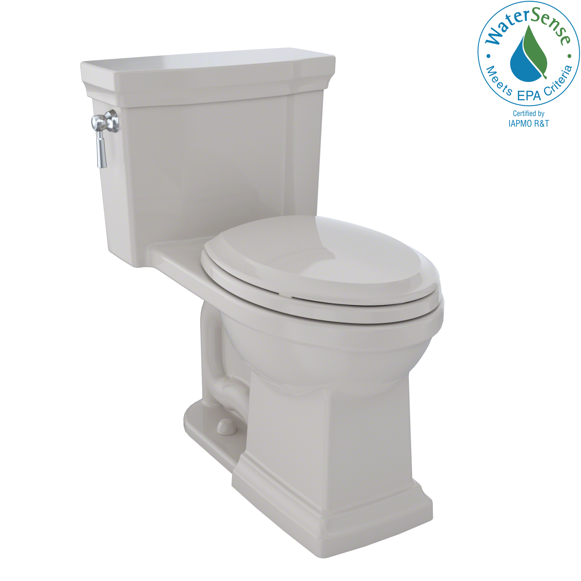 Toto Promenade II 1G One Piece Elongated Universal Height Toilet with CEFIONTECT 1.0 GPF with SS224 SoftClose Seat in Sedona Beige