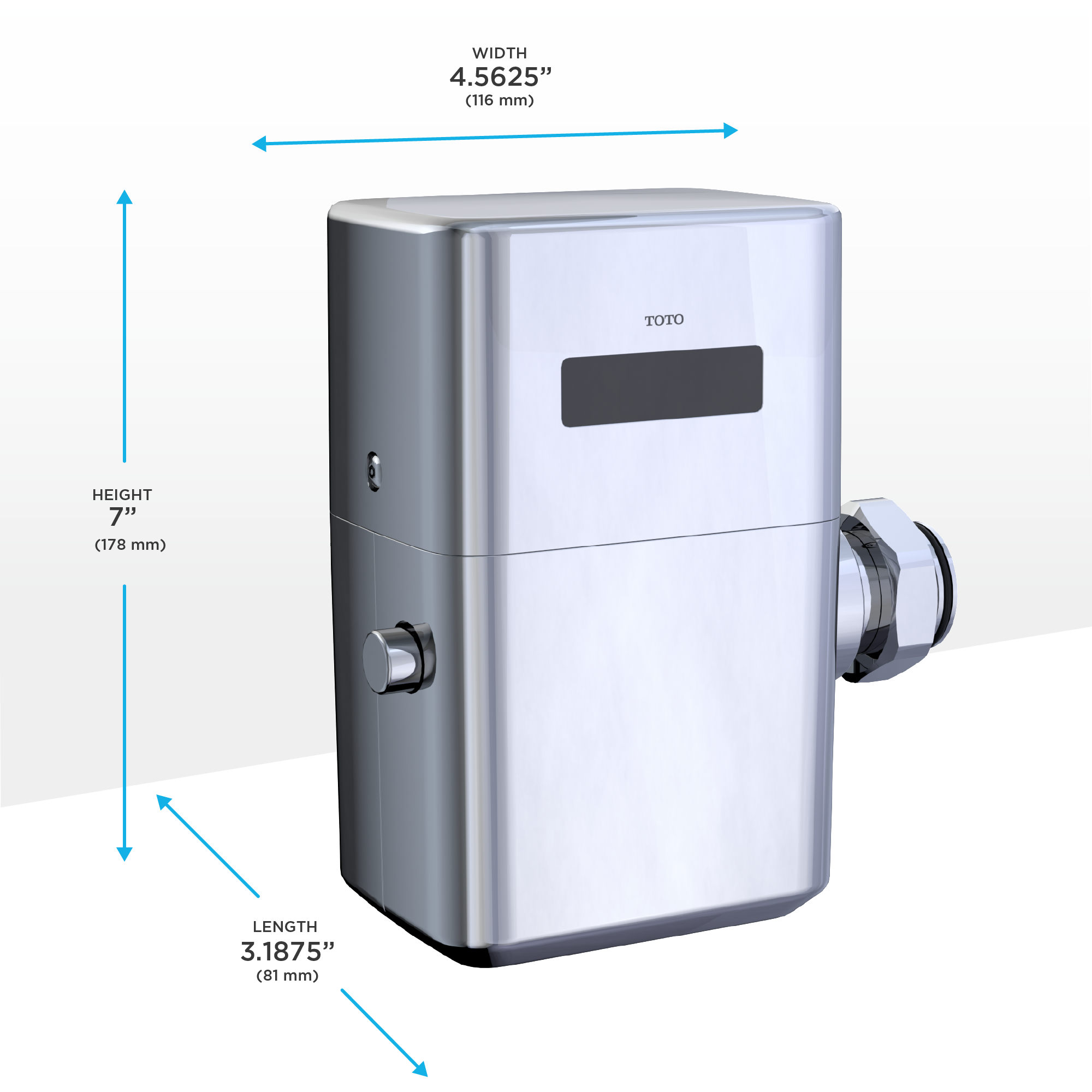 Toto Ecopower Touchless 1.28 GPF High-Efficiency Toilet Flushometer Valve For Top Spud, Polished Chrome - TET6LB32#CP