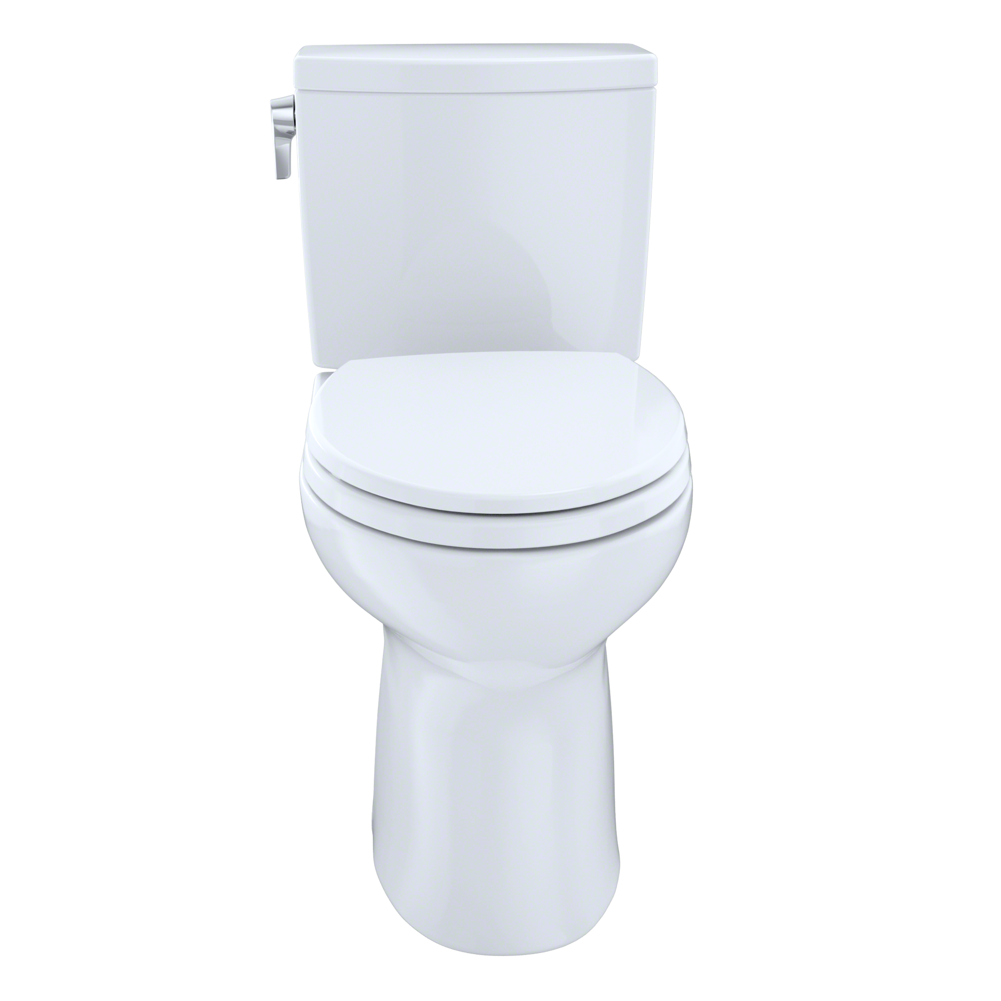 Toto Drake II Two Piece Elongated Universal Height Toilet with CEFIONTECT 1.0 GPF Less Seat in Cotton White