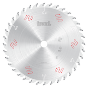 Silver circular saw blade with gray teeth around the perimeter and Freud branding in the center.