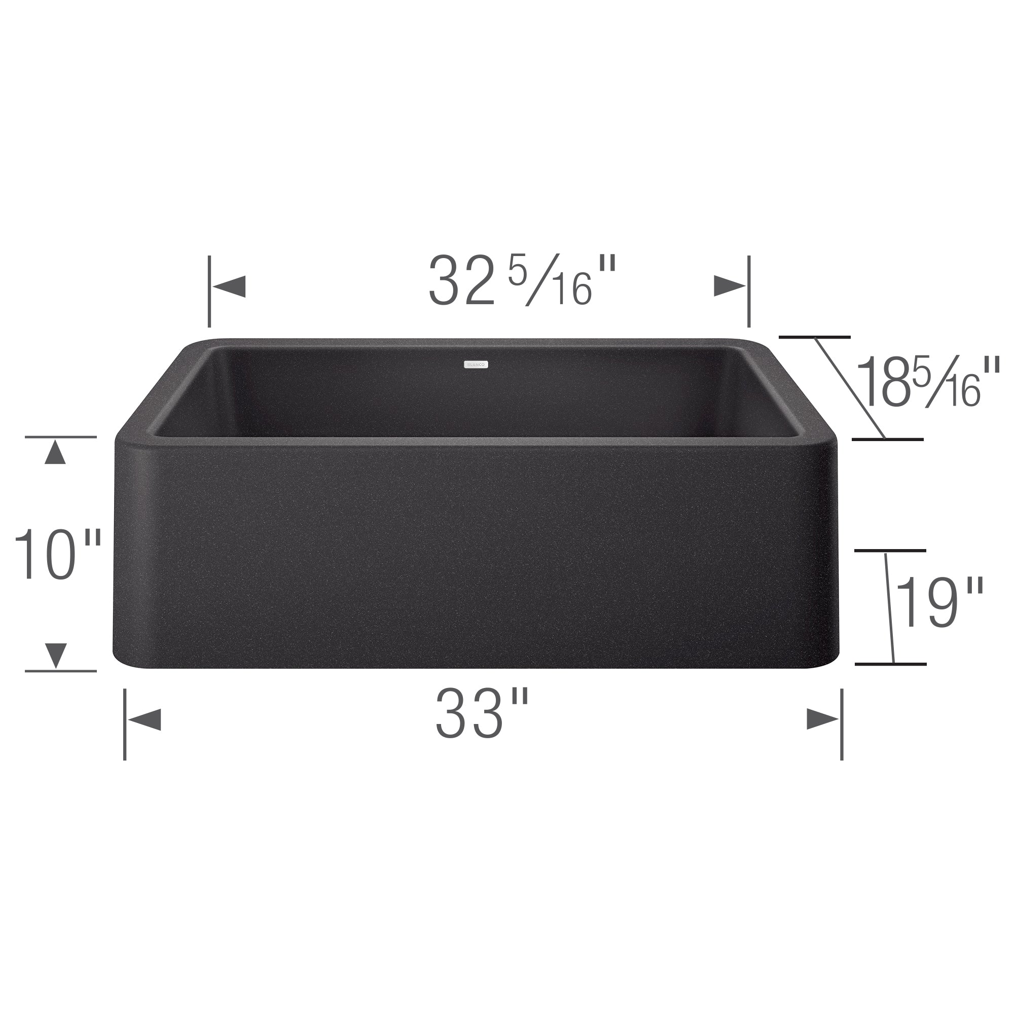 Blanco 401895 Ikon 33" Apron Front: Anthracite