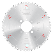 Freud 350mm circular saw blade with carbide teeth and central mounting holes for horizontal beam saws.
