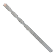 Gray metal pilot bit with twisted flute design and copper-colored tip on square shaft.