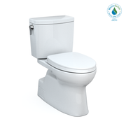 Toto Vespin II 1G Two Piece Elongated Auto Flush Washlet+ Ready Universal Height Toilet with CEFIONTECT 1.0 GPF with SS124 SoftClose Seat in Cotton White