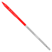 Red and silver spade bit with flat blade tip and hexagonal shank, labeled with Diablo branding.
