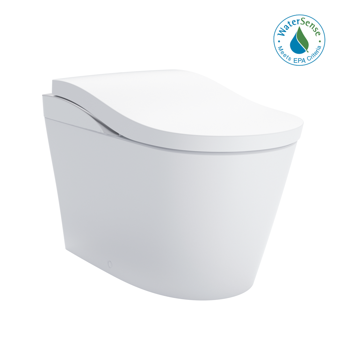 Toto Neorest LS One Piece Elongated Universal Height Toilet Dual Flush 0.8 and 1.0 GPF in Cotton White with Silver Trim