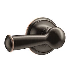 Mediterranean bronze tank lever with rounded handle and circular mounting plate.