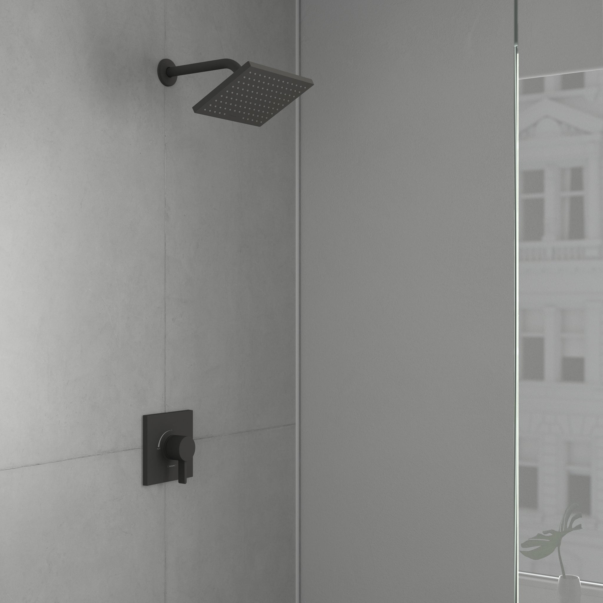 hansgrohe 04958670 Vernis Shape Pressure Balance Shower Set, 2.5 GPM in Matte Black