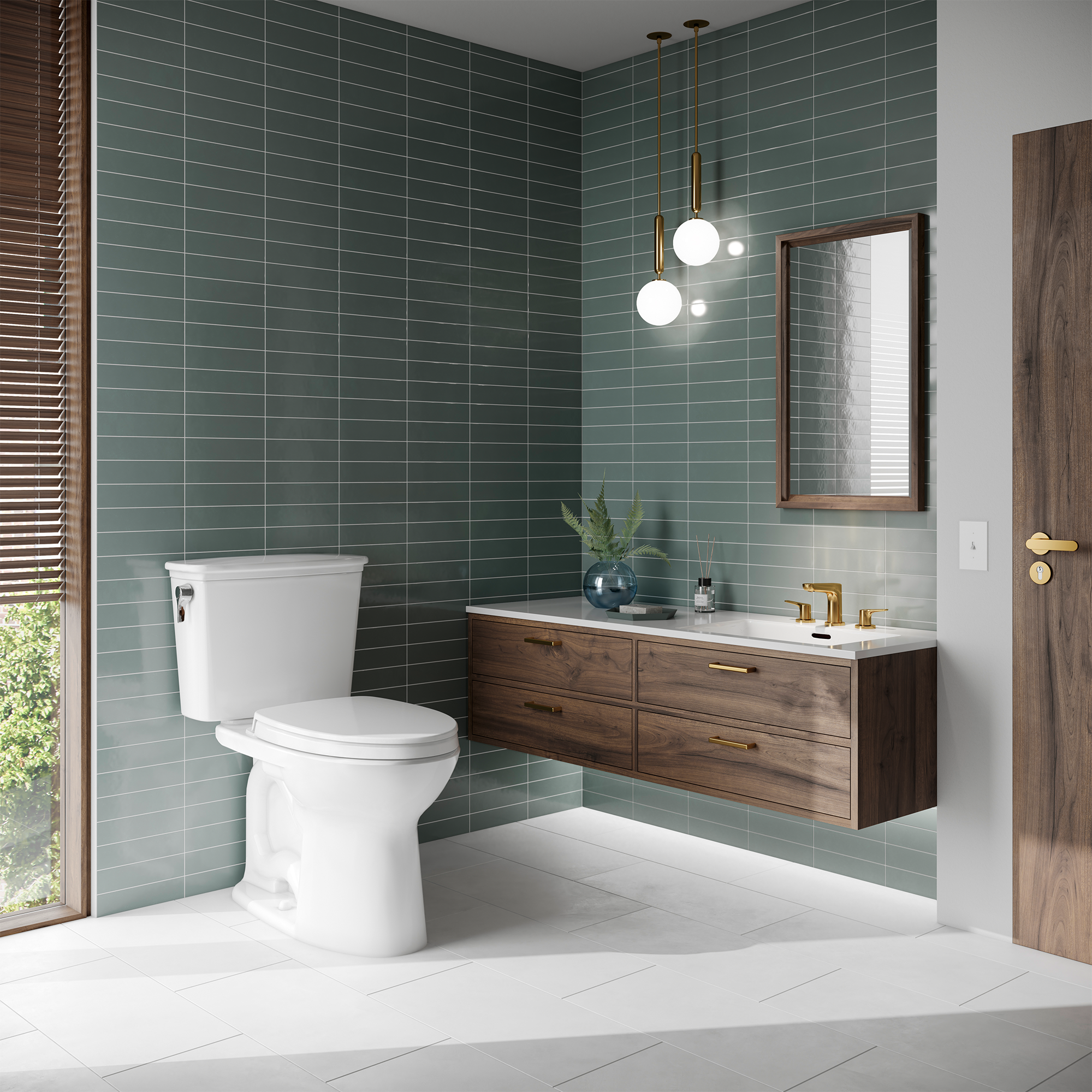 Toto Drake Two Piece Elongated Transitional Tornado Flush Toilet 1.28 GPF Less Seat in Cotton White