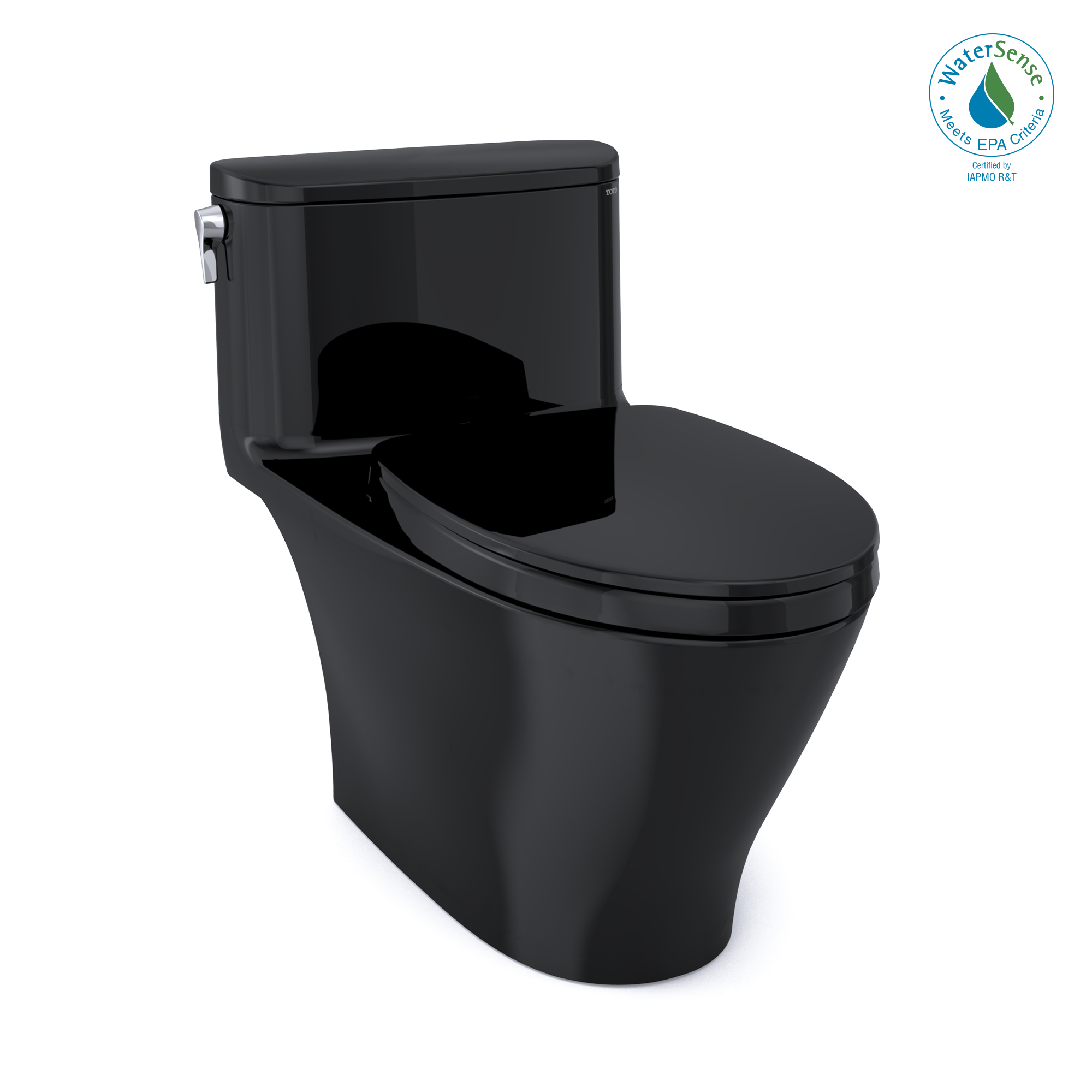Toto Nexus 1G One Piece Elongated Auto Flush Washlet+ Ready Universal Height Toilet Toilet 1.0 GPF with SS124 SoftClose Seat in Ebony