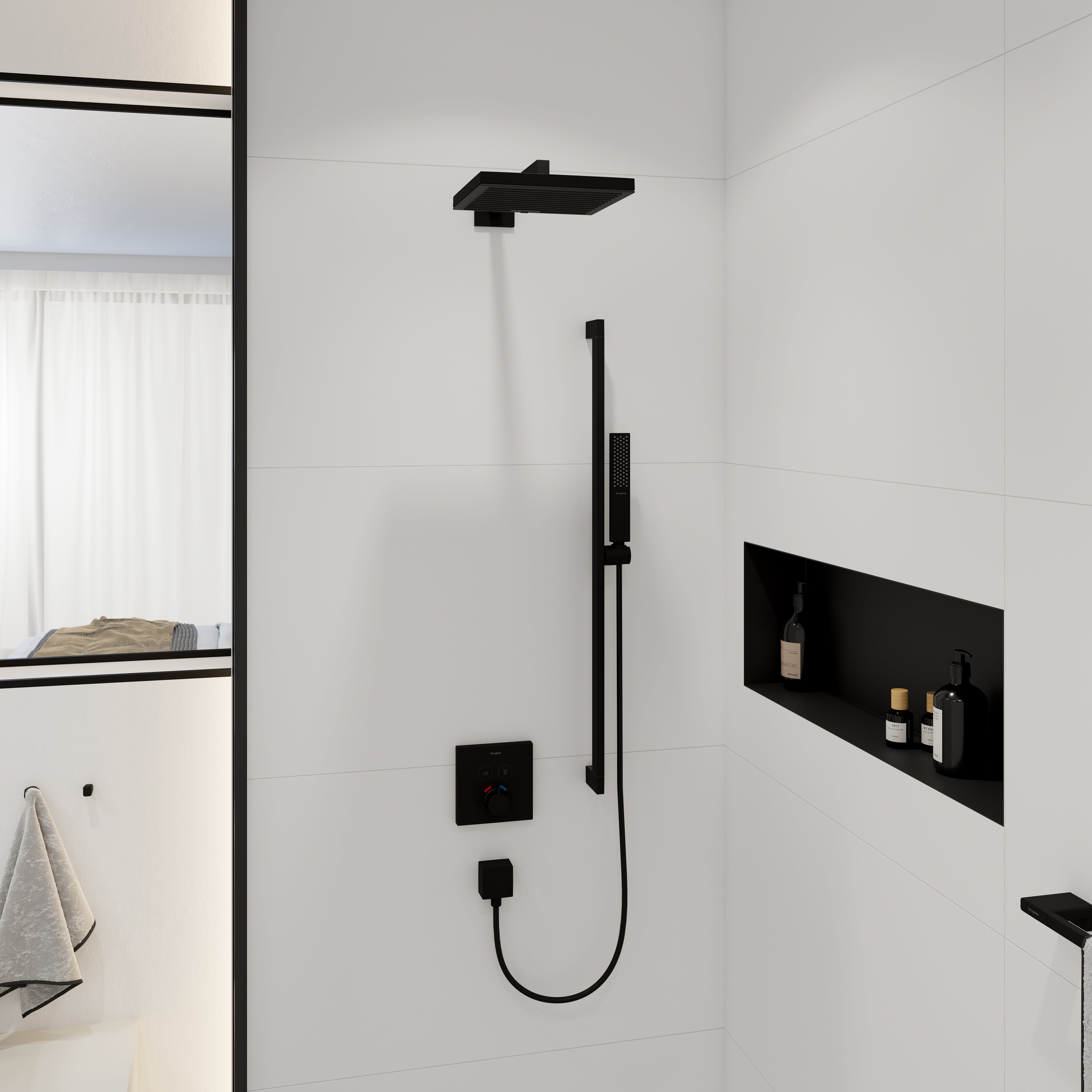 Hansgrohe 24332671 Pulsify E Shower Head 260 1-Jet, 1.75GPM in Matte Black