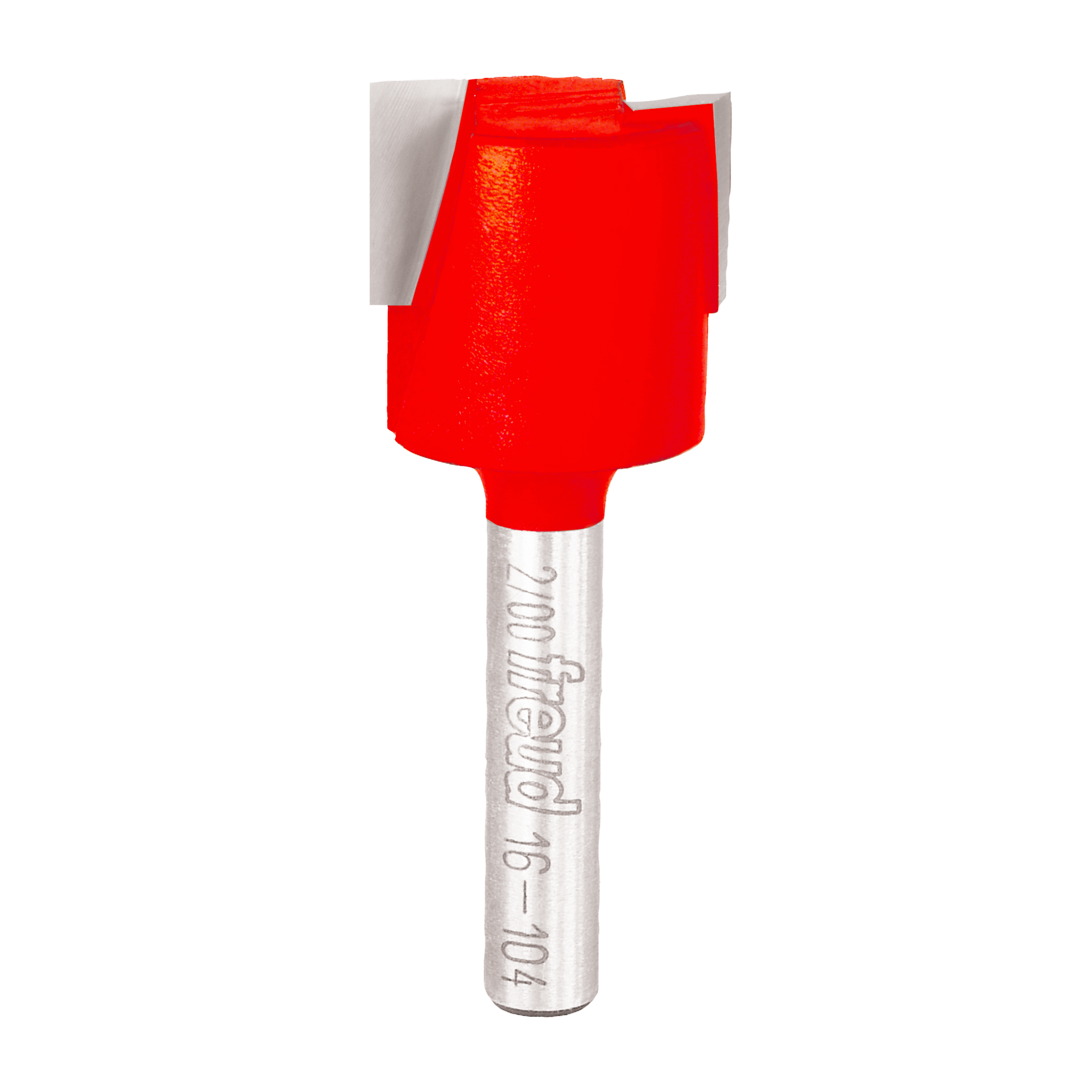 Red mortising bit with silver shank and Freud branding, 3/4" diameter cutting head.