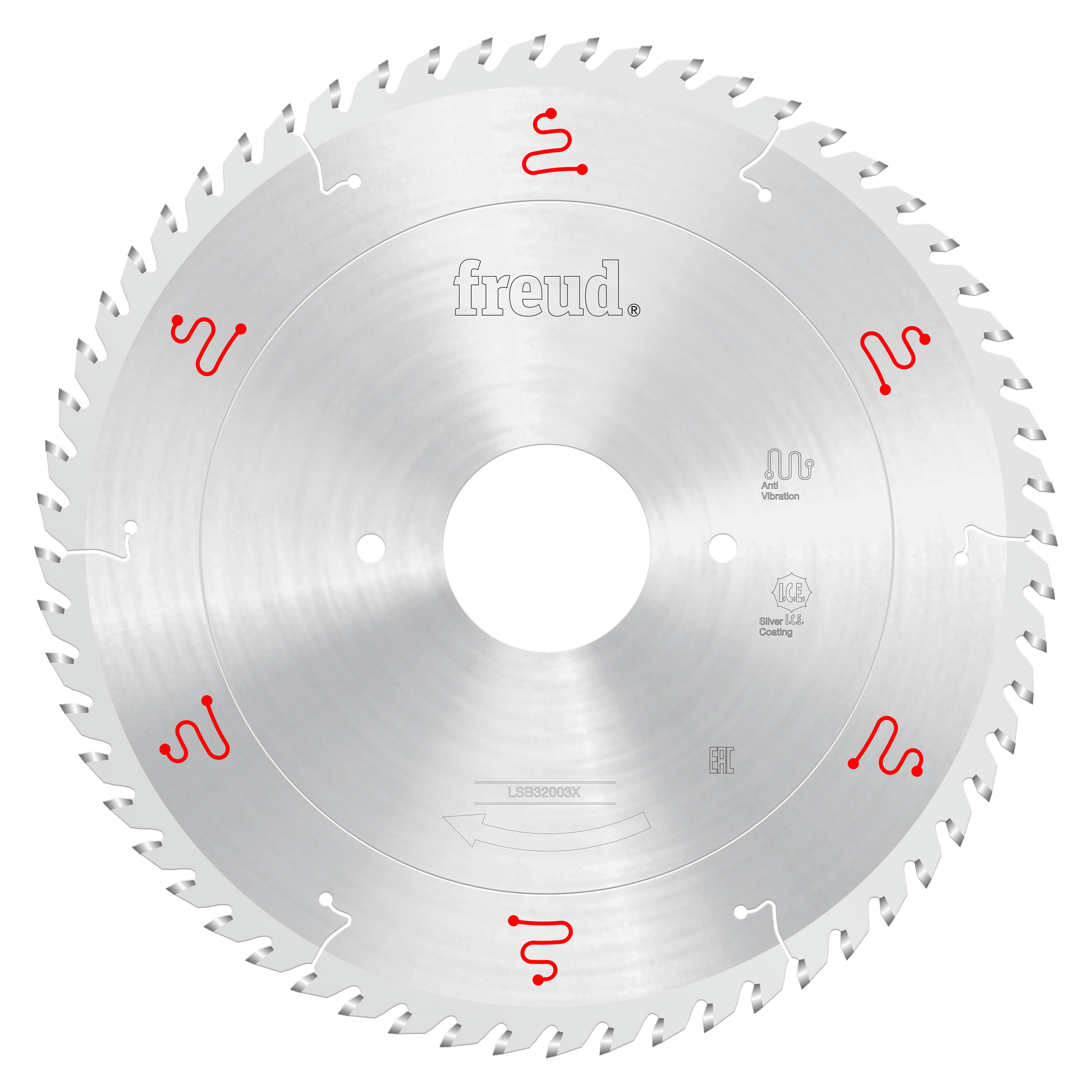 Freud 320mm circular saw blade with carbide teeth and central mounting hole for horizontal beam saws.
