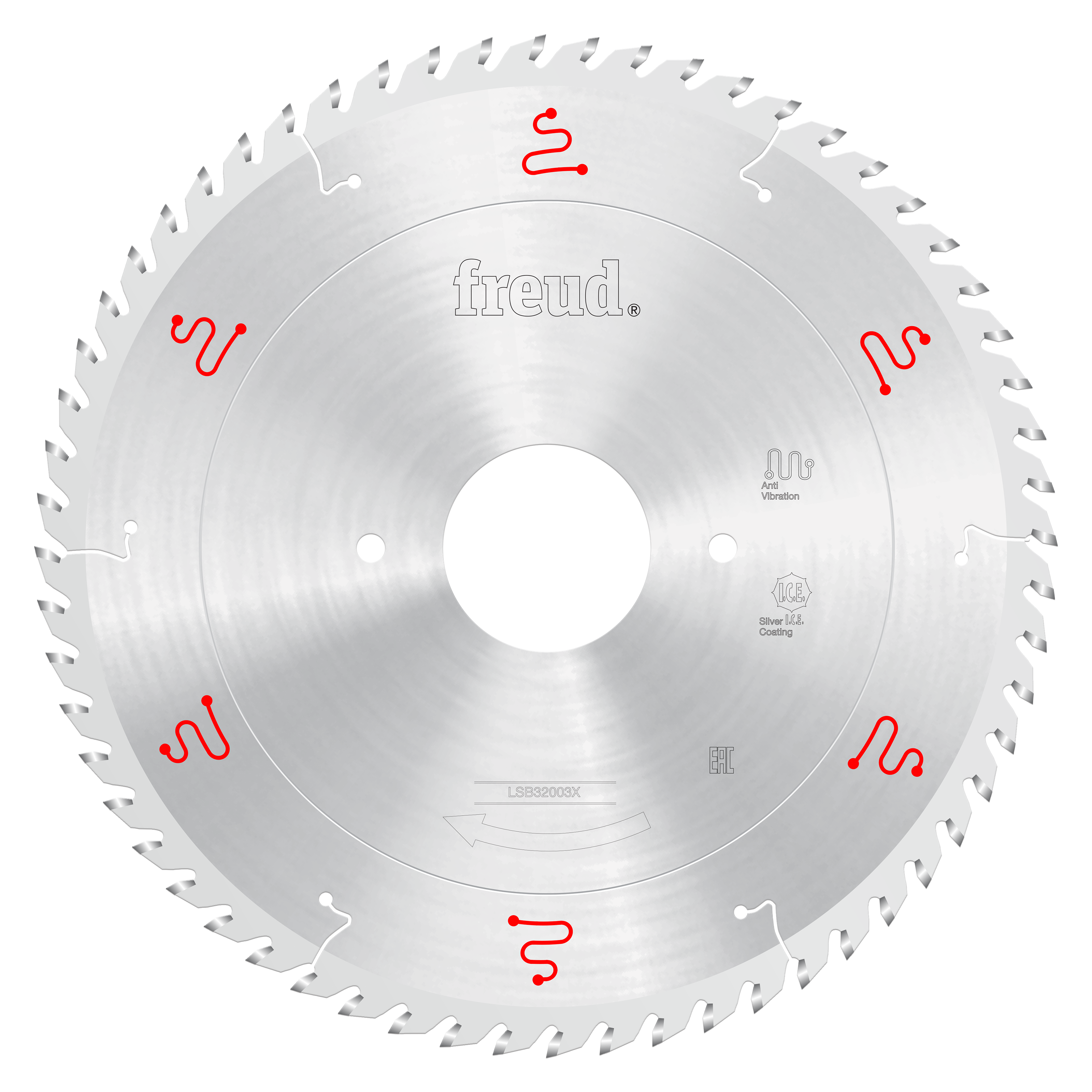 Freud 320mm circular saw blade with carbide teeth and central mounting hole for horizontal beam saws.