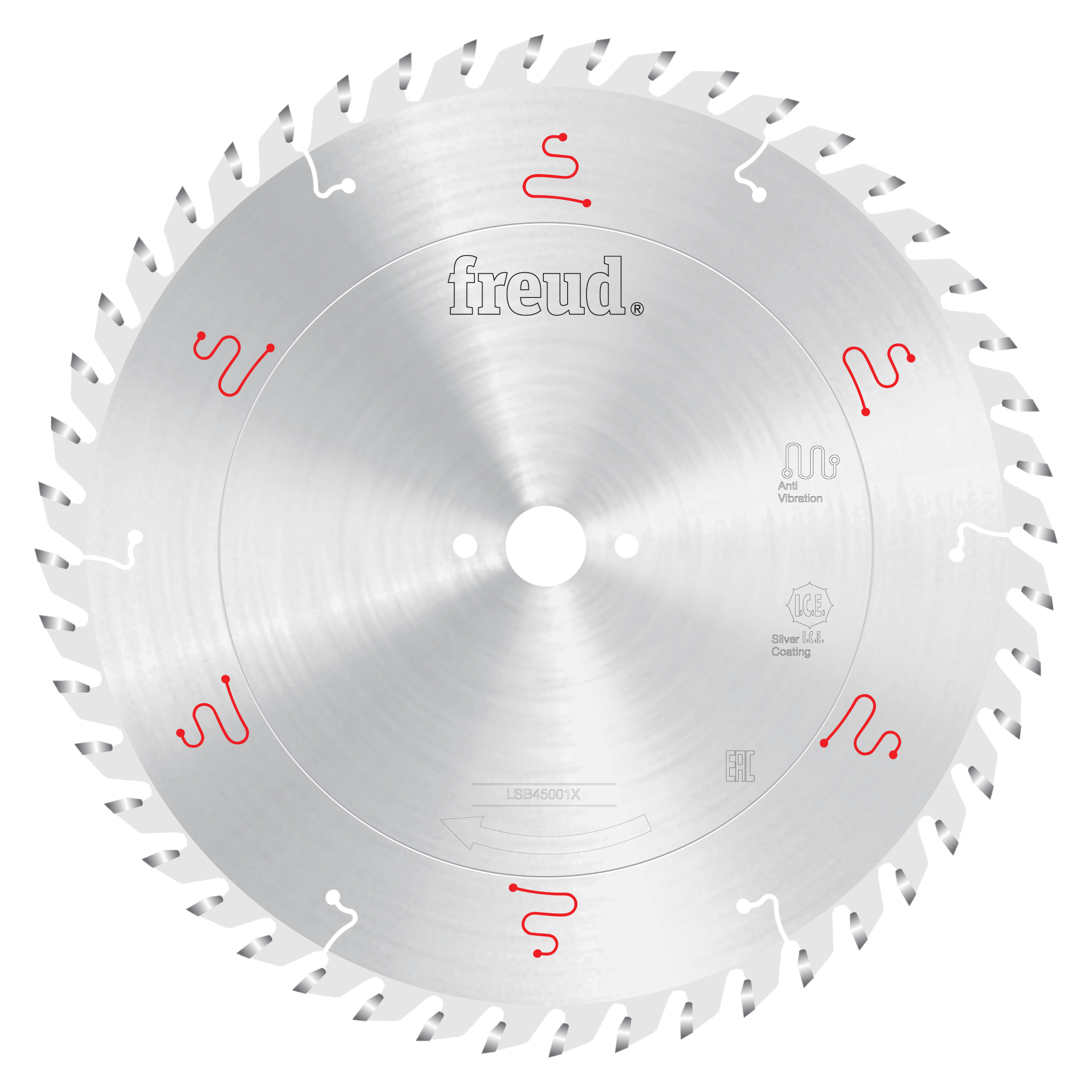 Freud 450mm circular saw blade with silver coating and carbide teeth for horizontal beam saw panel sizing.