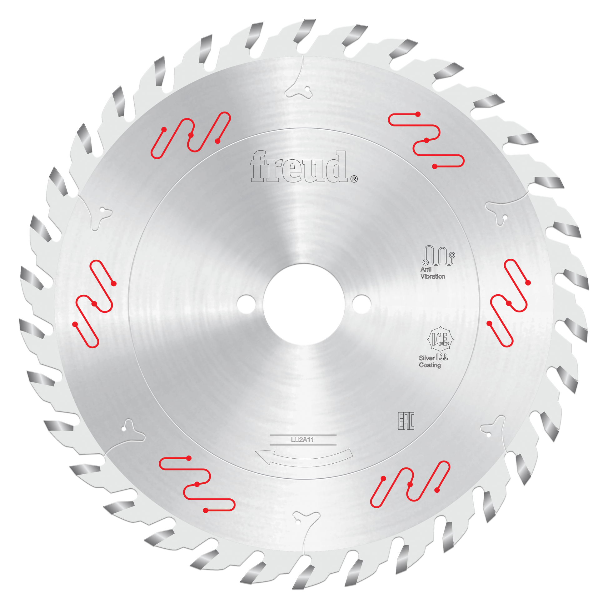 Freud LU2A11 210mm circular saw blade with carbide-tipped teeth and center arbor hole.