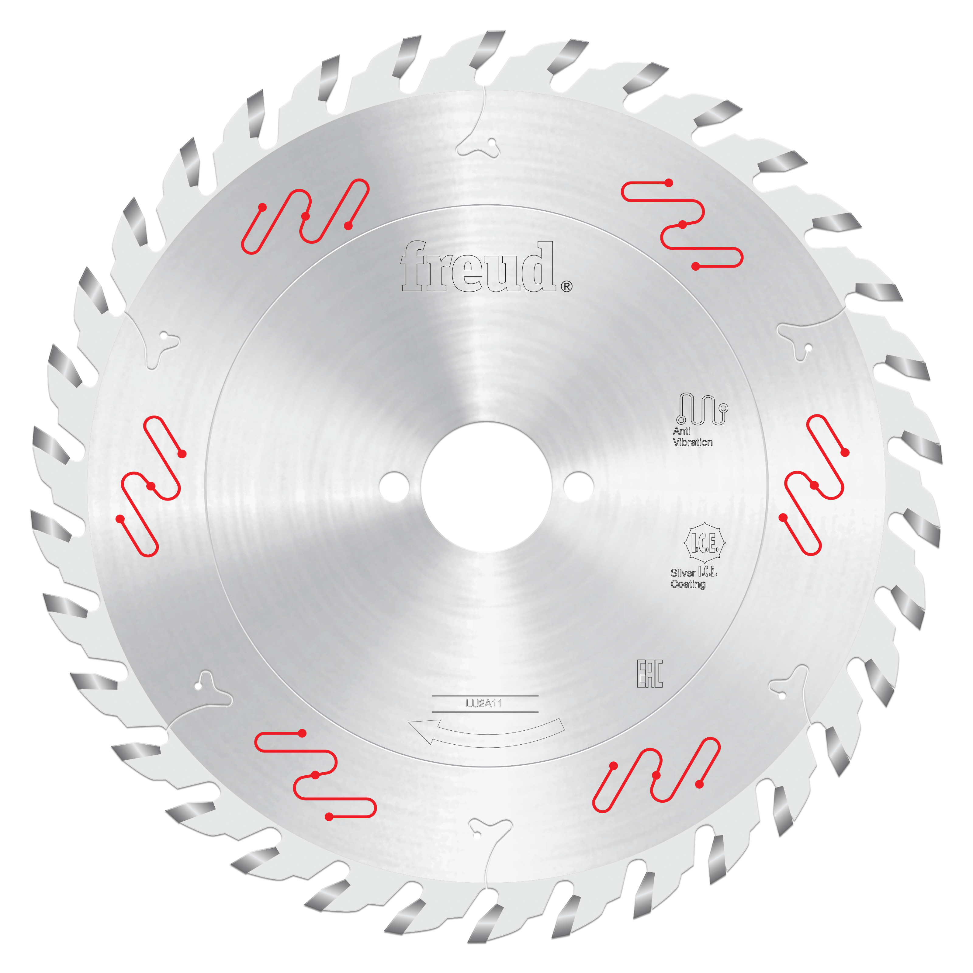 Freud LU2A11 210mm circular saw blade with carbide-tipped teeth and center arbor hole.