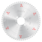 Freud 400mm circular saw blade with silver coating, white center hole, and red manufacturer markings around the perimeter.