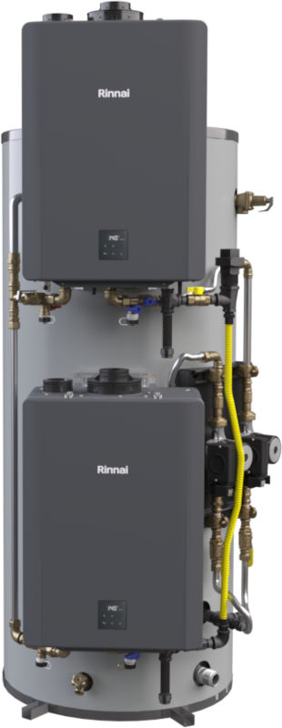 Rinnai CHS HCX Series 320,000 BTU Indoor Natural Gas Vertical Hybrid Water System with 119 Gallon Tanks - CHS320100HCXVIN