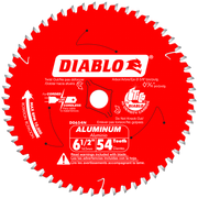 Diablo D0654NA red circular saw blade with 54 silver teeth, white center arbor hole, and multilingual text labeling.