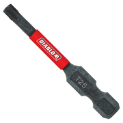 Black Diablo #25 Torx drive bit with red band and T25 marking on hexagonal socket end.