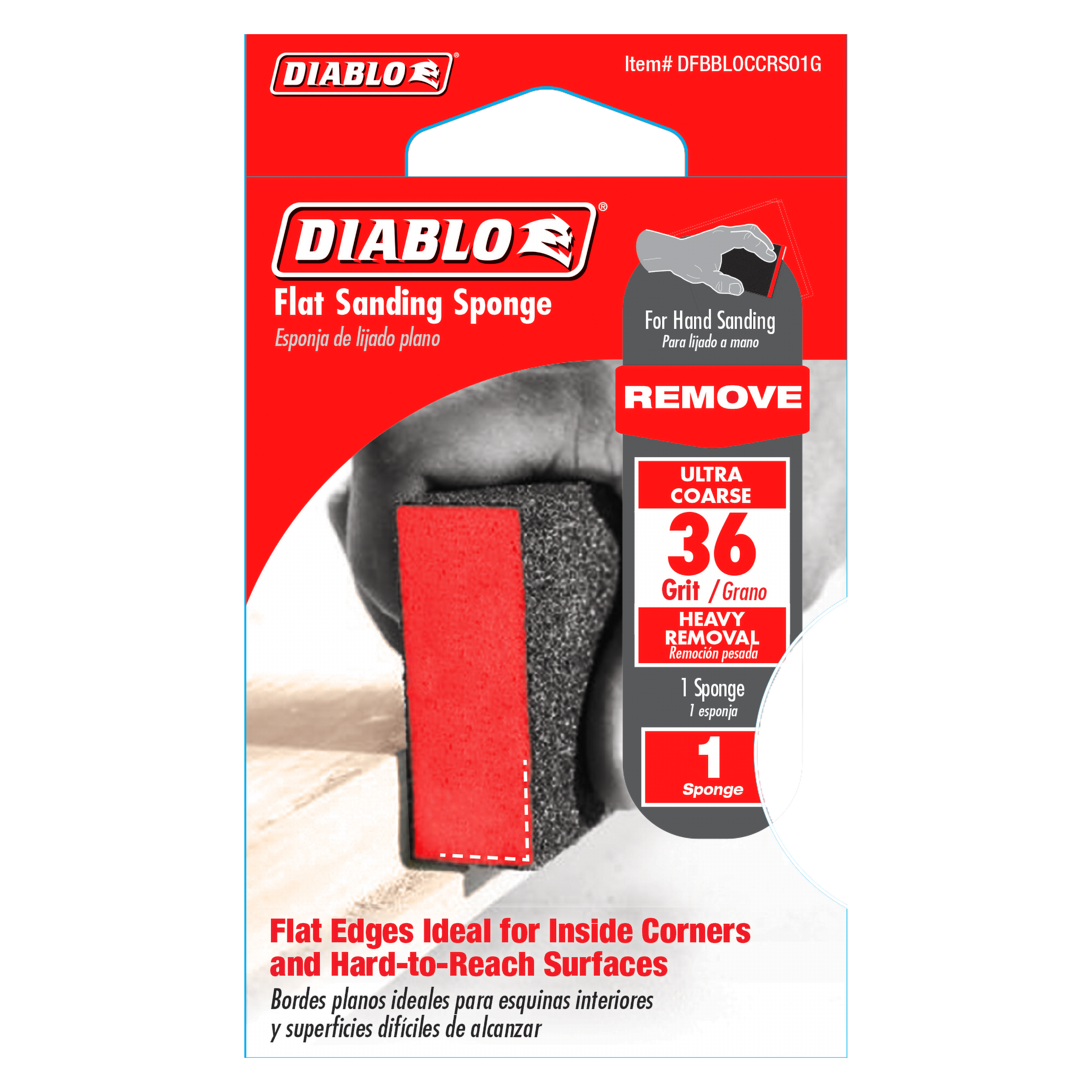 Diablo DFBBLOCCRS01G Flat 36-Grit (Ultra Coarse) Sanding Sponge