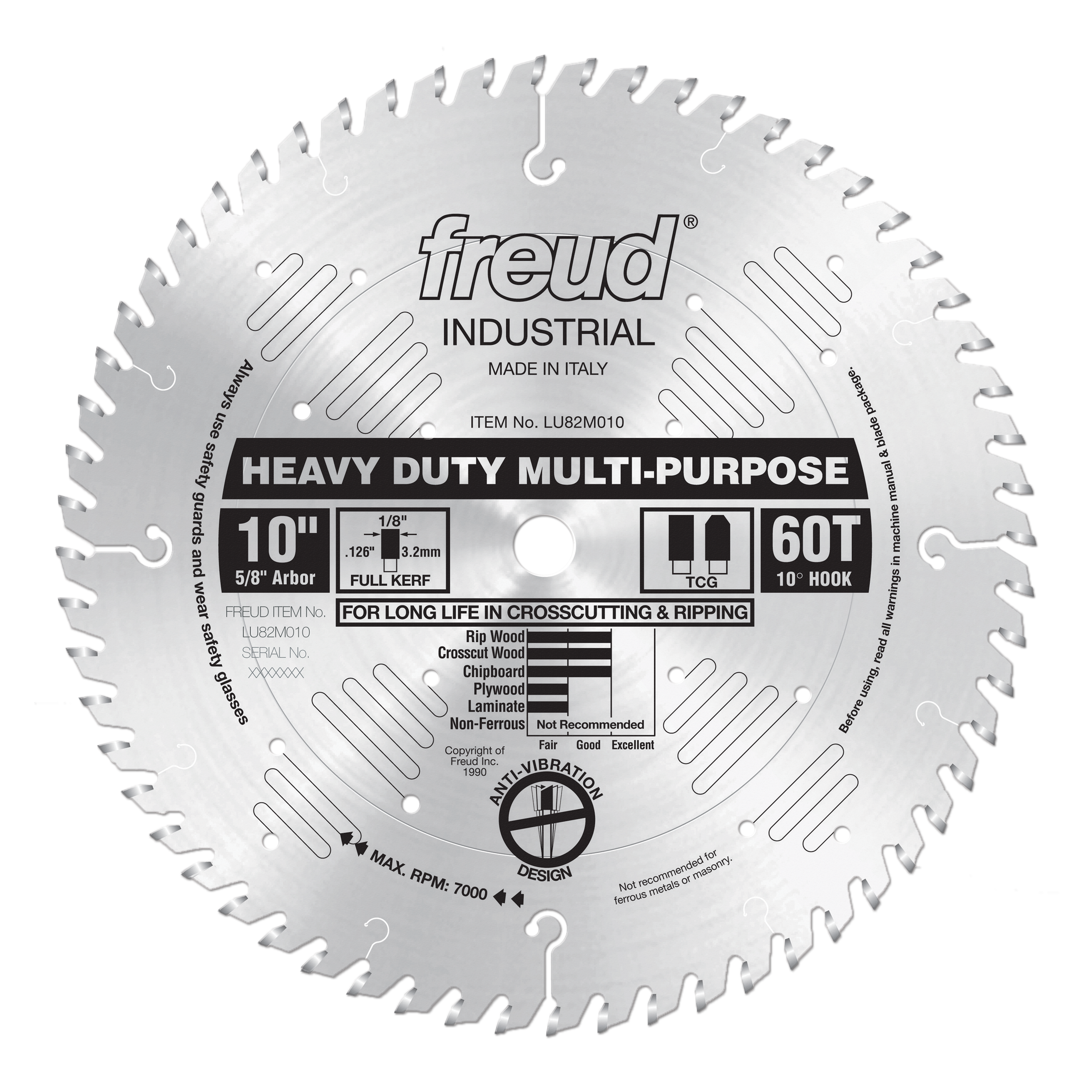 Freud LU82M010 10" Heavy Duty Multi-Purpose Blade