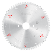 Freud 420mm circular saw blade with silver coating, multiple teeth around perimeter, and center mounting hole for horizontal 