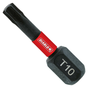 Two black Torx #10 drive bits with red Diablo branding collar on 1-inch shaft.
