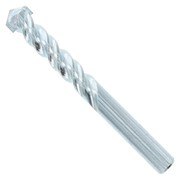 Half-inch carbide tipped masonry drill bit with spiral flutes and cylindrical shank.