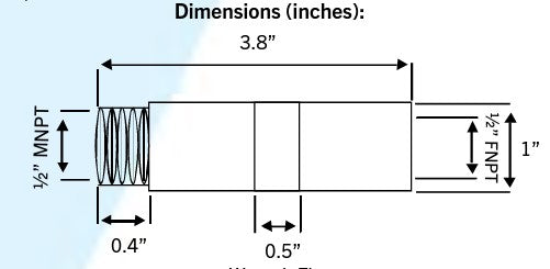 Zilmet ZFT24R 6.3 gal flat rectangular hydronic tank with 1/2" NPT connection, union (two-way check valve), and welded bracket Zilmet ZAF012MF 1/2'' MNPT X 1/2'' FNPT Activflo Solo