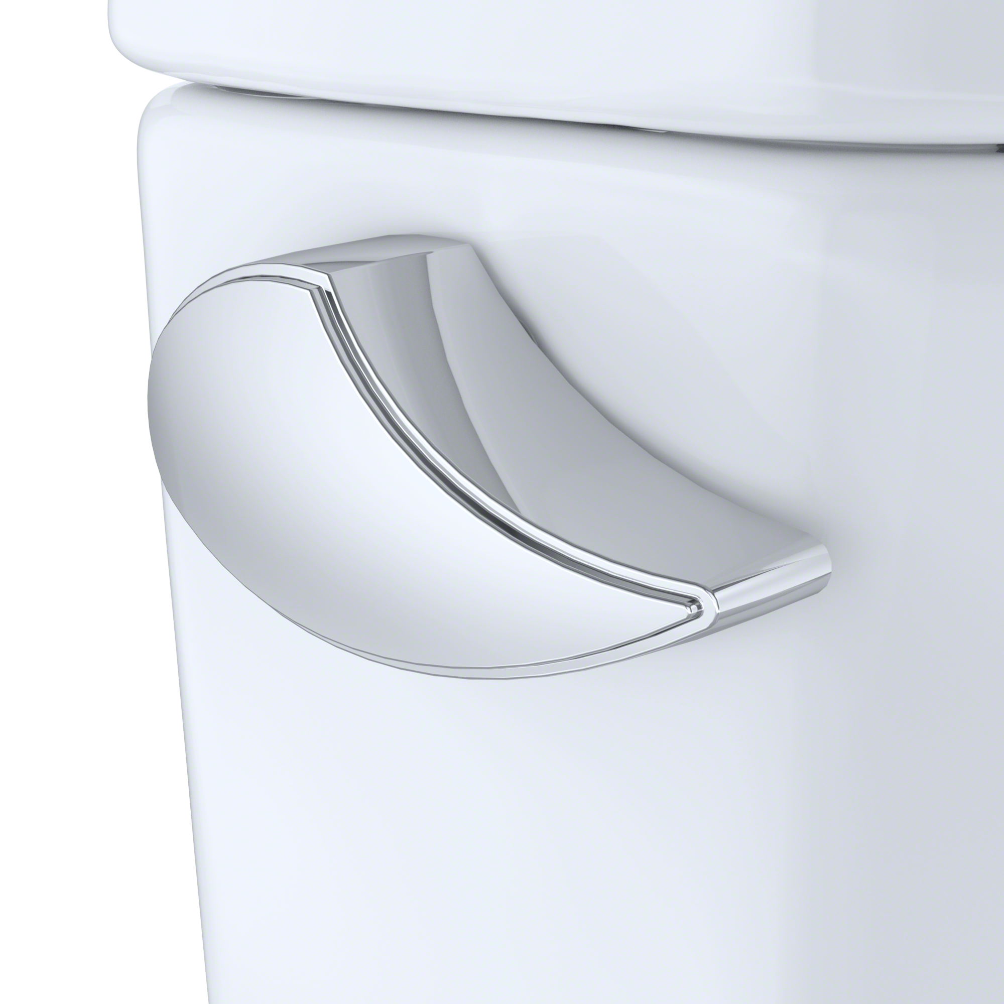 Toto Vespin II Two Piece Elongated Universal Height Toilet with CEFIONTECT and Right Hand Lever 1.28 GPF Less Seat in Cotton White